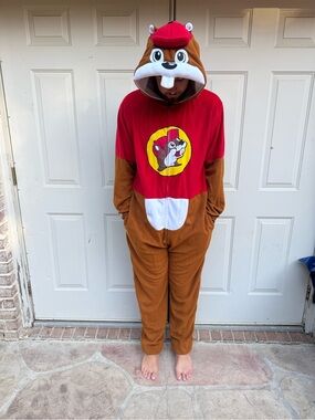Buc-ee's, Onesie Pajamas - Red & Brown, Size Lg/XL Unisex